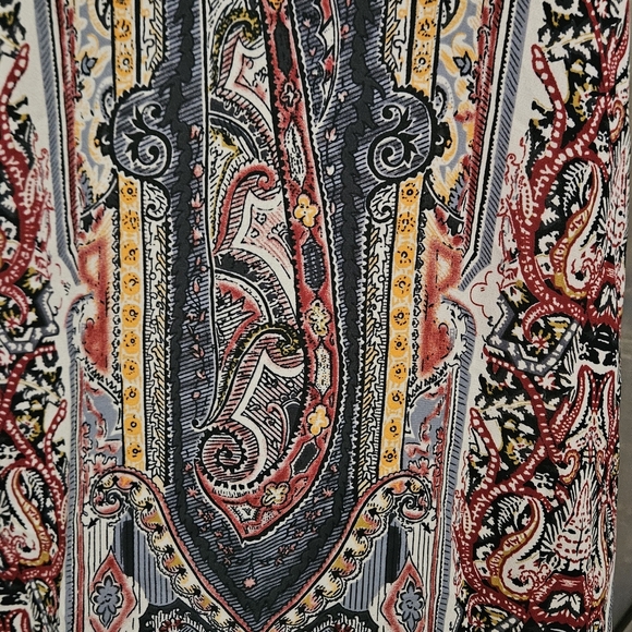 AMERICAN THREADS Paisley Print High Neck Halter Mini Dress.Black/red Multi.M NWT - Picture 2 of 14